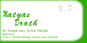 matyas droth business card